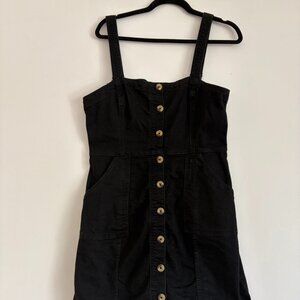 Black Stretchy Button-Up Mini Dress (sz 12)